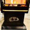 Cowboys in Yellowstone - Magnetic Pellet Stove Decorative Ash Door Insert for Harman P Series - Standard Stove Slate - Available in Slate, Aluminum, or Stainless Steel