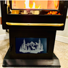 Moose in the Mountains - Magnetic Pellet Stove Decorative Ash Door Insert for Harman P Series - Standard Collection - Available in Slate, Aluminum, or Stainless Steel