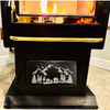 Bear Family - Magnetic Pellet Stove Decorative Ash Door Insert for Harman P Series - Standard Collection - Available in Slate, Aluminum, or Stainless Steel